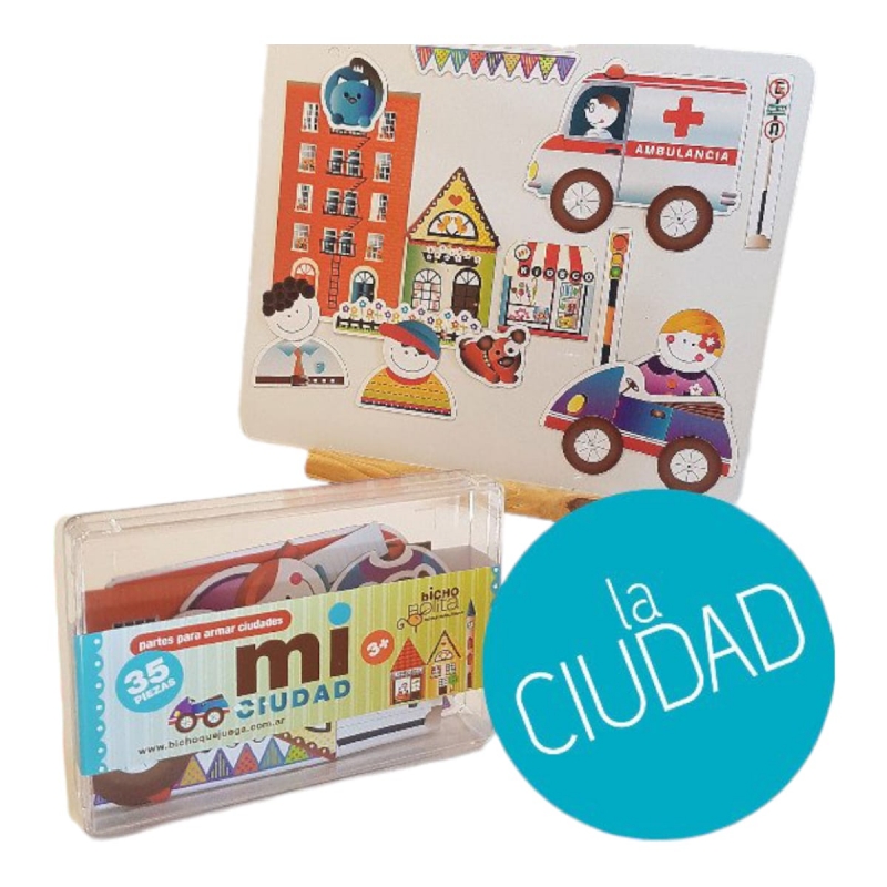 SET MI CIUDAD 35 FIGURAS IMANTADAS CREATIVO Y DIDÁCTICO