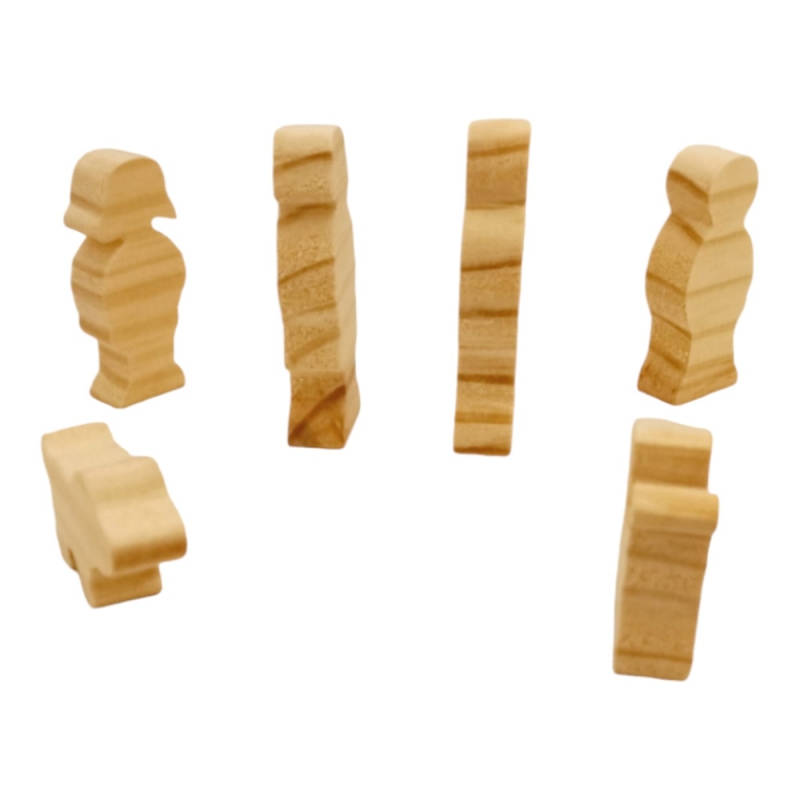 SET FAMILIA 6 FIGURAS DE MADERA NATURAL MONTESSORI WALDORF